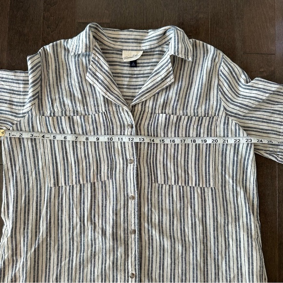Universal Thread Linen Blend Shirt Dress Stripped Preppy Seacoast Nautical XS - Picture 3 of 8